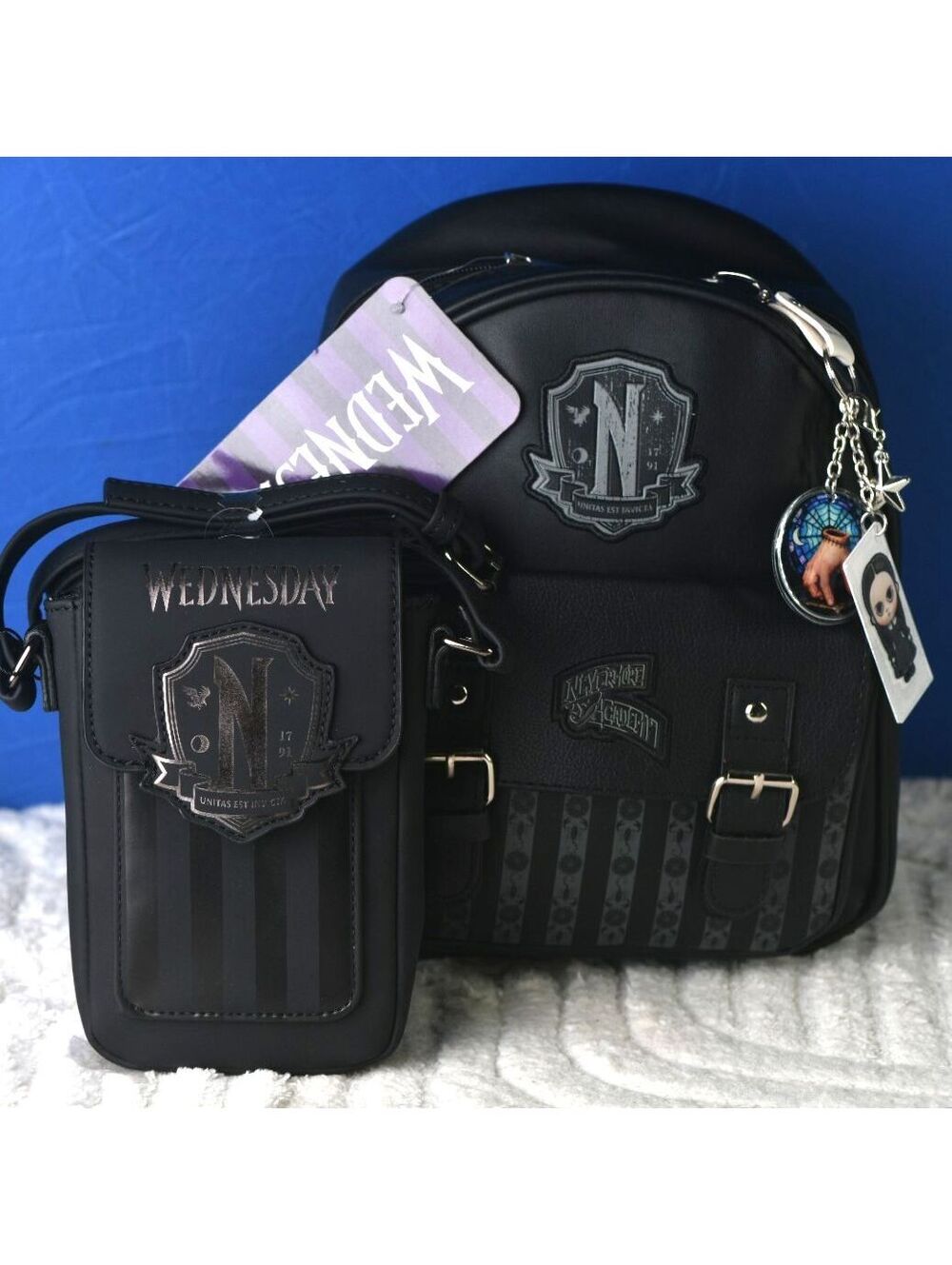 Wednesday Addams Mini Backpack & Crossbody Phone Bag - NWT